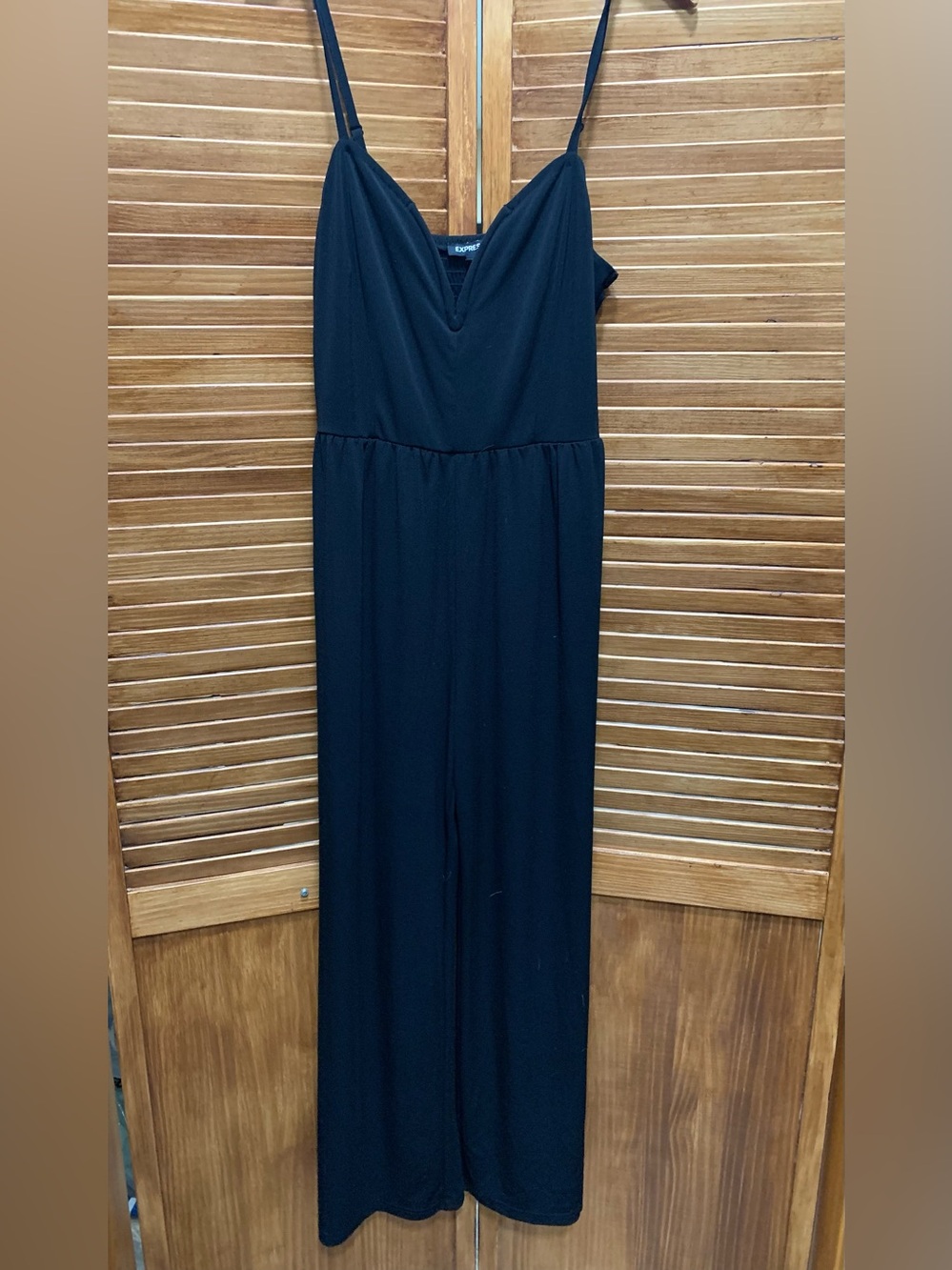 Express Black V-Neck Wide-Leg Jumpsuit